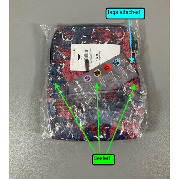 Baggallini Bryant RFID Crossbody Handbag - Stylish Blue Nylon, Secure Travel Ess - Picture 5 of 6